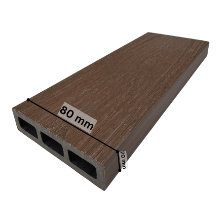 Placa de Gard WPC Co-extrudat 80x20 mm, Gri Antracit, Lungime 2 m și 2.9 m [4]