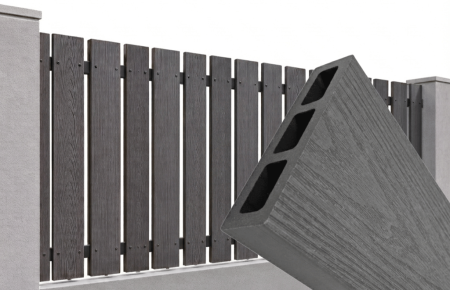 SIPCA GARD WPC - Placa de Gard WPC Co-extrudat 80x20 mm, Gri Antracit, Lungime 2 m și 2.9 m
