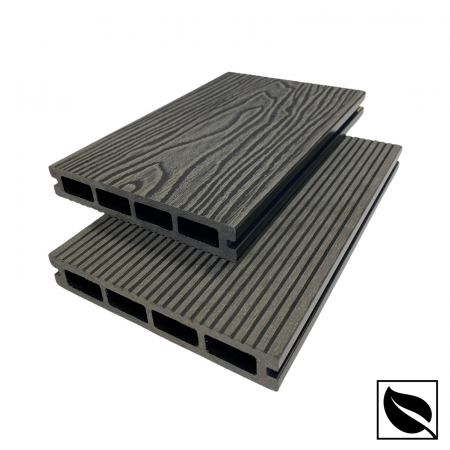 Placa deck terasa WPC 3D, tip pardoseala/dusumea WPC, 150x22mm, gri antracit lemn [9]
