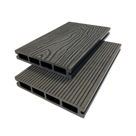 DECKING WPC - Placa deck terasa WPC 3D, tip pardoseala/dusumea WPC, 150x22mm, gri antracit lemn