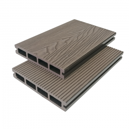 DECKING WPC - Placa deck terasa WPC 3D, tip pardoseala/dusumea WPC, 150x22mm, maro lemn
