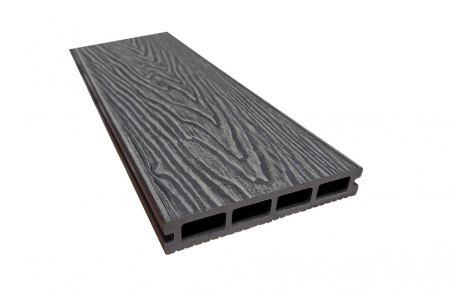 Placa deck terasa WPC 3D, tip pardoseala/dusumea WPC, 150x22mm, gri antracit lemn [5]