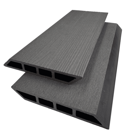 GARD WPC - Placa Gard 3D din WPC, Cant oblic, Gri Metal, 137X20 mm, Lungime 2 m si 2.5 m