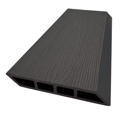 Placa Gard 3D din WPC, Cant oblic, Gri Metal, 137X20 mm, Lungime 2 m si 2.5 m [1]
