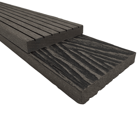 DECKING WPC - Plinta 3D, WPC Terminatie Deck, 70x11 mm, Lungime 2900 mm, Gri Antracit - VIVODECOR