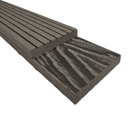 DECKING WPC - Plinta 3D, WPC Terminatie Deck, 70x11 mm, Lungime 2900 mm, Gri Deschis - VIVODECOR