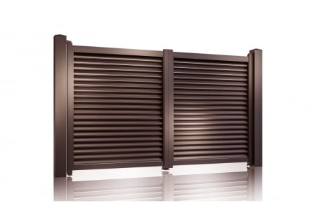 PORTI DIN ALUMINIU PREFABRICATE - Poarta Auto Metalica Din Aluminiu, Prefabricat, Model Jaluzea Suprem