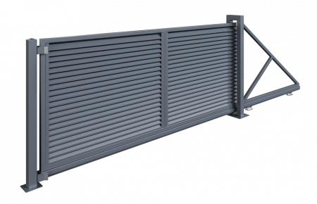 PORTI ALUMINIU - Poarta Autoportanta Model Stor Din Aluminiu Gri Antracit
