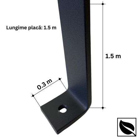 WPC GARD - Profil Aluminiu 30X5 mm, Rigidizare Placi WPC Gard Tip L, Lungime 1,5 m