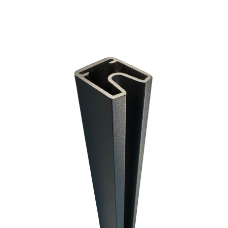 PROFILE GARD ALUMINIU - Profil Închidere Lamela cu Îmbinare, Terminatie Gard, 25x20 mm Lungime 2000 mm, Material Aluminiu, Gri Antracit