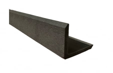 LAMBRIU WPC - Profil L, WPC 3D, 55 x 45 mm X 4000 mm, gri inchis