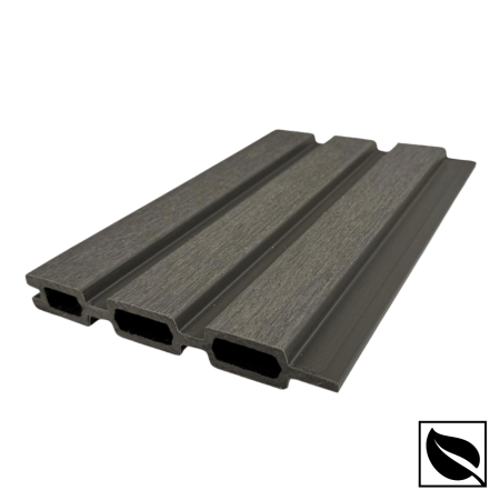 Riflaj cu fata dubla Gri Antracit din WPC Lemn Compozit . Riflaj pentru Gard si Paravan VIVODECOR 164x21mm, Lungime 2 m [1]