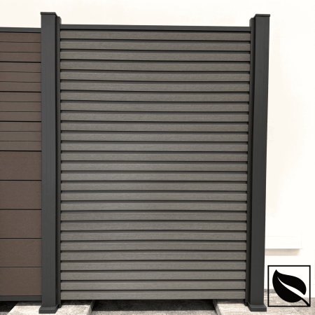 Riflaj cu fata dubla Gri Antracit din WPC Lemn Compozit . Riflaj pentru Gard si Paravan VIVODECOR 164x21mm, Lungime 2 m [4]