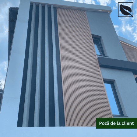 Riflaj Decorativ WPC Lemn Compozit Durabil, 219x26x2900mm, Bej [9]