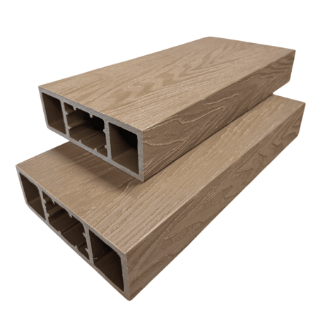 Riflaj Decorativ WPC Lemn Compozit 3 D Maro 150x50 mm, Profil Rectangular Dublu Ramforsat, Lungime 3.5 m [2]