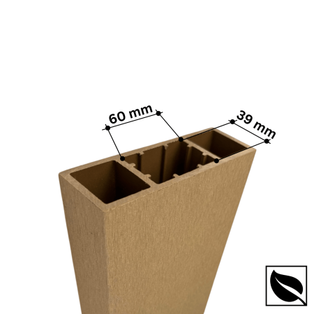 Riflaj Decorativ WPC Lemn Compozit Bej, Profil Rectangular 150x50 mm, Lungime 3.5 m, Dublu Ramforsat [4]