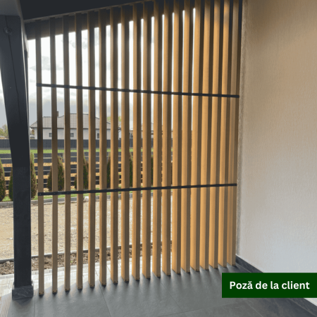 Riflaj Decorativ WPC Lemn Compozit Bej, Profil Rectangular 150x50 mm, Lungime 3.5 m, Dublu Ramforsat [7]