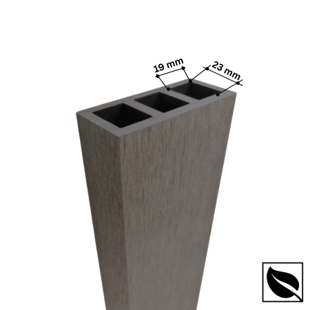 Riflaj Decorativ WPC Lemn Compozit Bej, Profil Rectangular 80x35x5x2900 mm, Dublu Ramforsat [3]