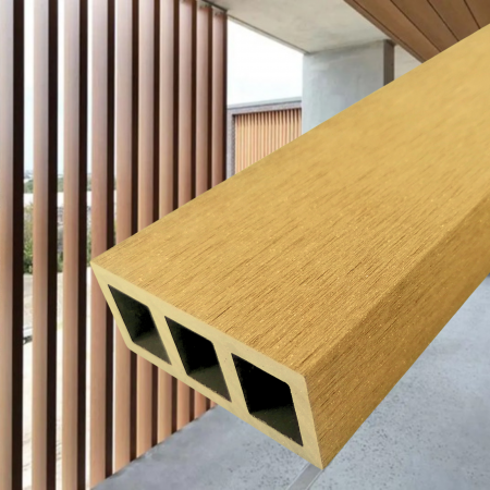 RIFLAJ WPC - Riflaj Decorativ WPC Lemn Compozit Bej, Profil Rectangular 150x50 mm, Lungime 3.5 m, Dublu Ramforsat