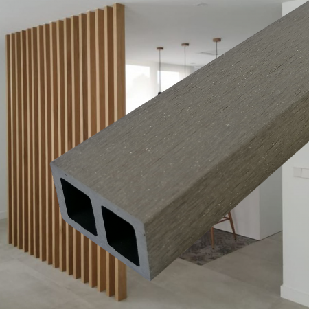 RIFLAJ WPC - Profil Tub WPC, Lemn Compozit pentru Riflaj Decorativ, 55x35x2900 mm, Ramforsat, Gri