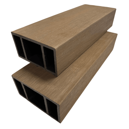 Riflaj Exterior Maro Stejar 120x62 mm, WPC Co-extrudat, Profil Tub Rectangular Ramforsat, Lungime 3.5 m [1]