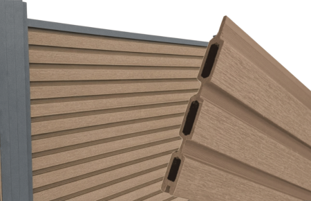 SIPCA GARD WPC - Riflaj pentru Gard si Paravan VIVODECOR 164x21mm, Lungime 2 m, Riflaj cu Fata Dubla Maro Alun din WPC Lemn Compozit .