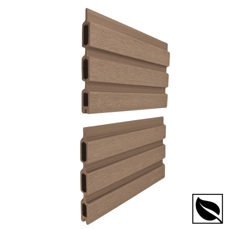Riflaj pentru Gard si Paravan VIVODECOR 164x21mm, Lungime 2 m, Riflaj cu Fata Dubla Maro Alun din WPC Lemn Compozit . [2]