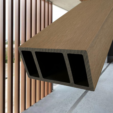 RIFLAJ WPC - Riflaj Decorativ WPC Lemn Compozit Co-extrudat, Profil Rectangular 100x52x2900 mm, Dublu Ramforsat