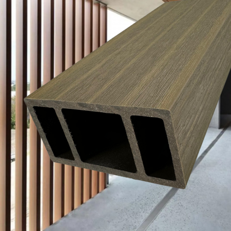 RIFLAJ WPC - Riflaj Decorativ WPC Lemn Compozit Co-extrudat, Profil Rectangular 100x52x2900 mm, Dublu Ramforsat