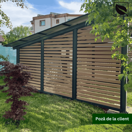 Riflaj Decorativ WPC Lemn Compozit Bej, Profil Rectangular 80x35x5x2900 mm, Dublu Ramforsat [5]