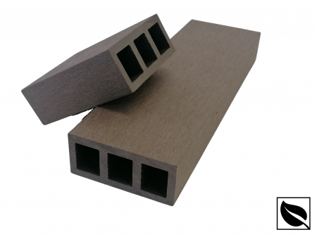 Profil Tub WPC, Lemn Compozit pentru Riflaj Decorativ, 80x35x2900 mm, Dublu Ramforsat, Maro [6]