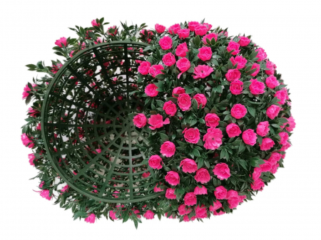 Sfera decorativa din plante artificiale Trandafiri rosii, Arbust artificial forma sferica [1]