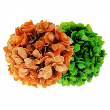 Sfera decorativa din plante artificiale buxus stilizat caramiziu, Sfera plante artificiale [6]