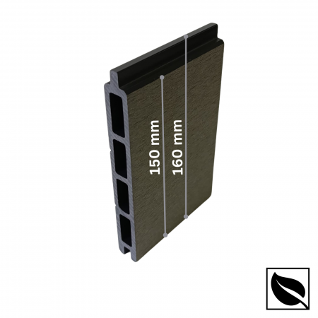 Sipca Gard WPC Gri Antracit cu îmbinare Lemn Compozit, Placa Tip Scandura 150x20 mm,1 ML [2]