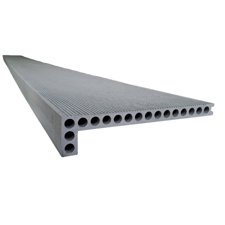 DECKING WPC - Treapta Decking 3D WPC, dimensiune 300 x 60 x 24 mm, culoare gri inchis