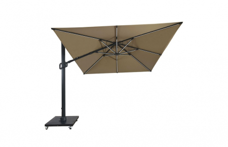 Umbrela de soare 3x3m pentru terasa si gradina, aluminiu, pliabila,cu LED culoare kaki, include suport granit [0]