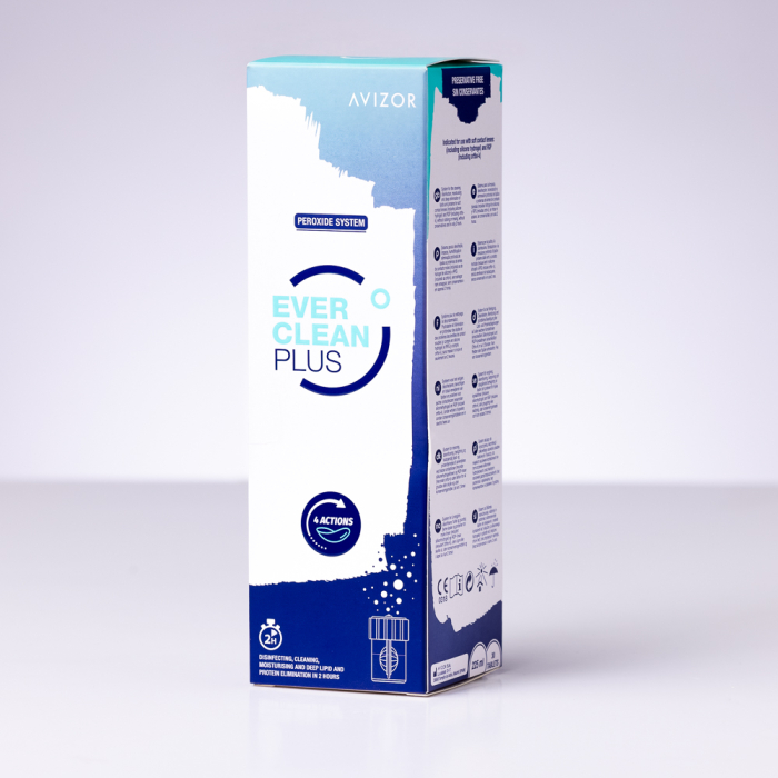 Solutie intretinere lentile de contact pe baza de Peroxid, Everclean Plus, 225 ml +30 tablete deproteinizare [2]