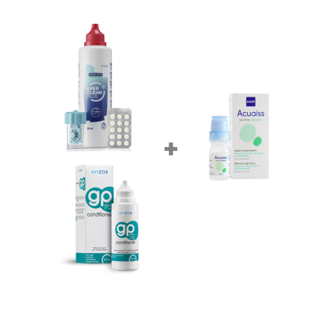 Pachete întreținere lentile dure/ RGP/ Ortho-K - Pachet întreținere START Ortho-K AVIZOR + Acuaiss ULTRA(1 lună)