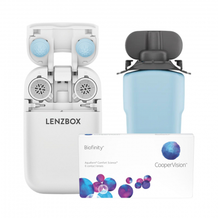 Cu lentile sferice - LENZBOX+ Biofinity (6 lentile/ 3 perechi)
