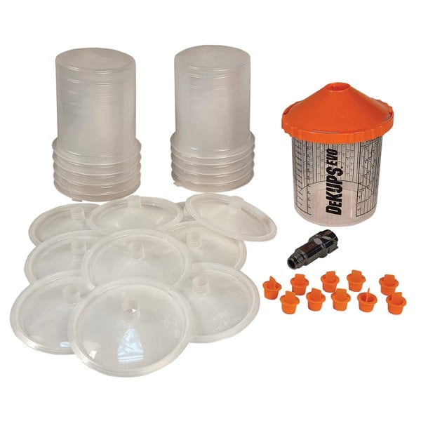 Pachet sistem pahare aplicat vopseaua, Devilbiss PPS DeKups DPC-610, set complet 50 buc, gramaj 710 ml  + adaptor + cana refolosibila [1]
