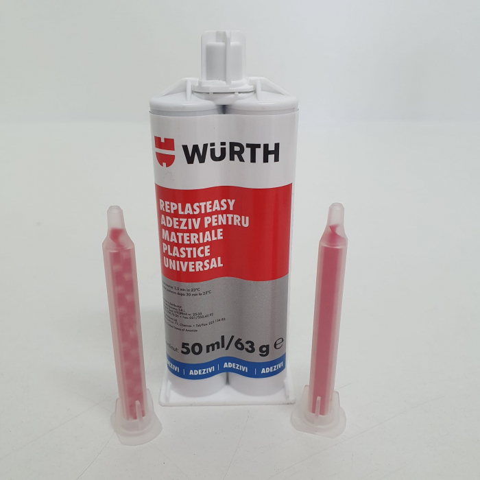 Adeziv plastic bicomponent, WURTH 893 500 3, adeziv plastic din 2 componente, uscare normala/rapida, gramaj 50 ml [5]