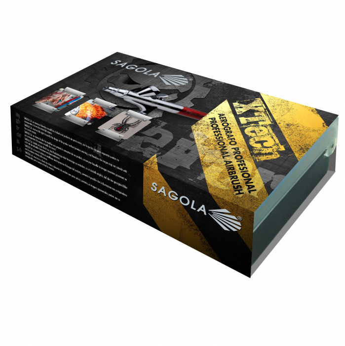 Aerograf profesional, Sagola XTech 400, cana sus, duza la alegere 0.3 mm (Made in Spain) [2]