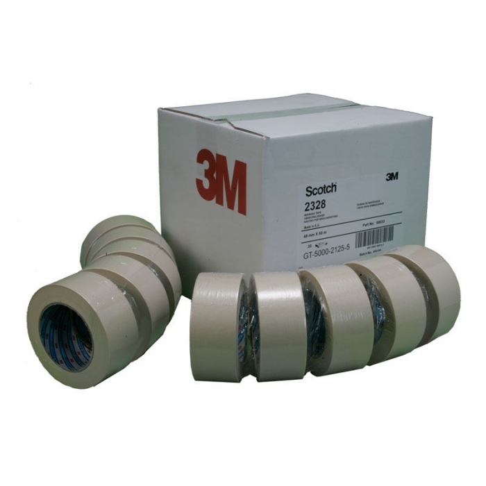 Banda mascare hartie 3M 2328 Scotch®, rezista pana la 80 °C, culoare crem, lungime 50 metri [2]