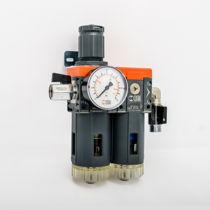 Baterie filtrare aer comprimat, MW B200, filtrare aer vopsitorie cu regulator, baterie 2 filtre, pana la 0.01 microni, debit 620 l/min [2]