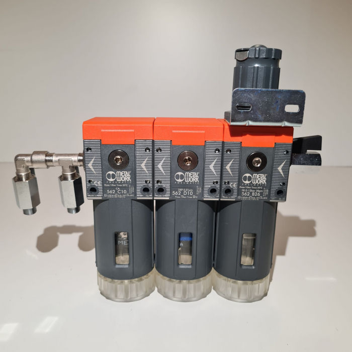 Baterie filtrare aer comprimat, MW B300, filtrare aer vopsitorie cu regulator, baterie 3 filtre, pana la 0.003 microni cu carbon activ, debit 800 l/min [4]
