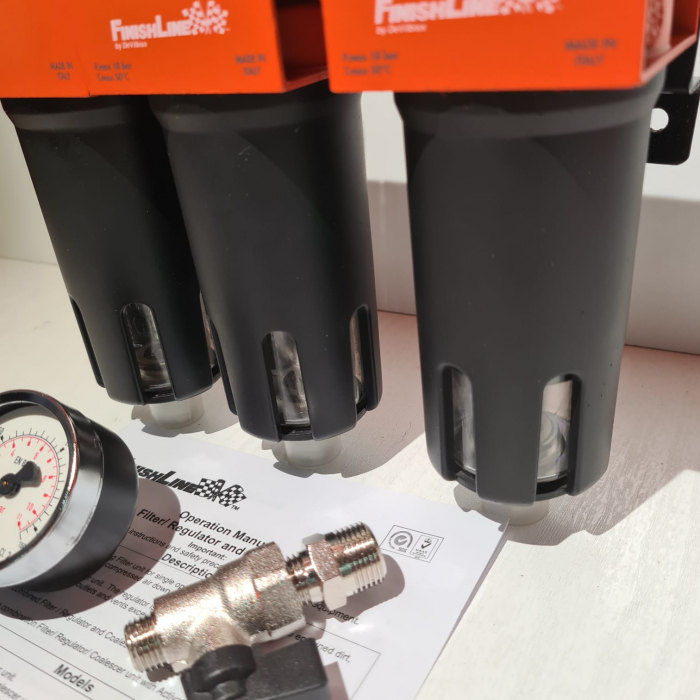 Baterie filtrare aer, DeVilbiss FLRCAC-1, filtrare aer cu regulator, baterie 3 filtre, pana la 0.003 microni cu carbon activ [5]