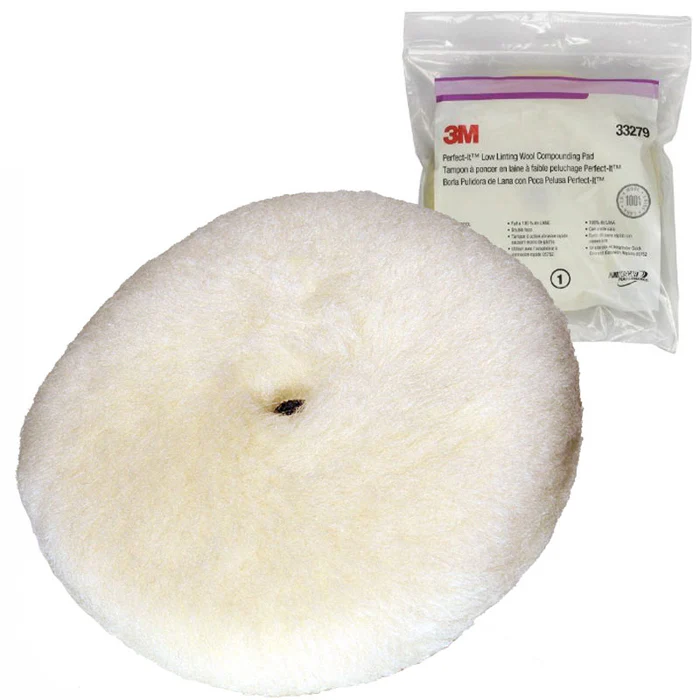 Blana de oaie, 3M™ Perfect-It™ Low Linting Wool Compounding Pad 33279, diametru 216 mm, cu velcro, pentru taiere agresiva [1]