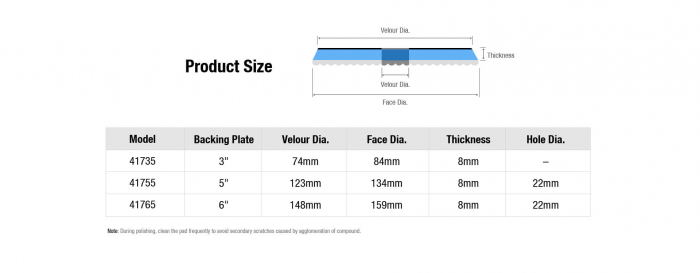 Blana de oaie, Shine Mate T140 Heavy-Cut Wool Pad, diametru 75 / 125 / 150 mm, cu velcro [8]