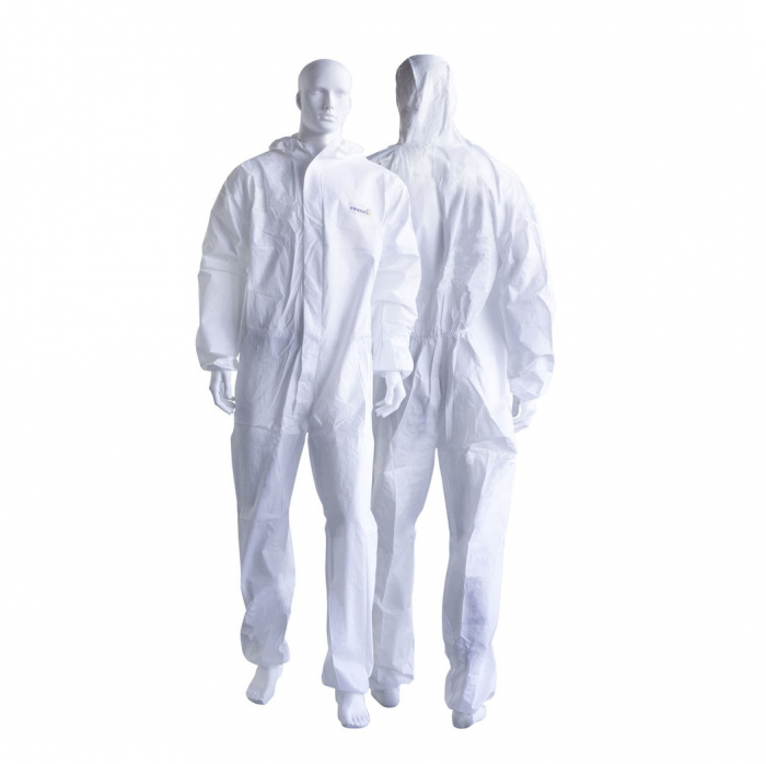 Combinezon protectie impermeabil Tyvek ® ALB cu gluga Finixa TSO foarte rezistent, fără scame pentru uz general. [3]