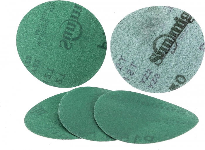 Disc abraziv, Sunmight ALeX, cu film velcro, verde, diametru 75 mm [2]